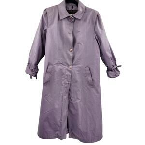 Vintage London Fog Maincoats Purple Trench Coat Removable Lining Women's Sz 10 P